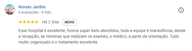 Depoimento de Renata Jardim sobre atendimento excelente